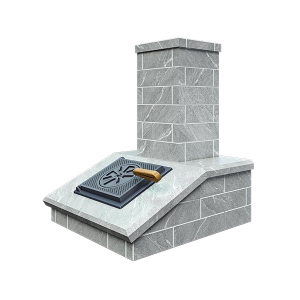 Облицовка на трубу для печей GFS ЗК 25  КЛАССИКА/ПРЕЗИДЕНТ КИРПИЧ ТАЛЬКОХЛОРИТ  (2 яруса) под шибер