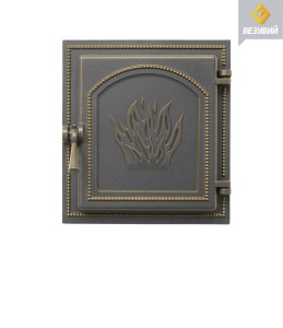 Дверца чугунная ВЕЗУВИЙ 271 крашеная БРОНЗА (посадочный размер 250 х 280 мм)