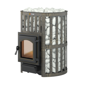 Печь для бани без выносного топливного канала чугунная ЛЕГЕНДА КОВКА 28 дверца 270  (8 - 18 м.куб)