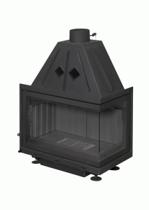 Топка АЛЬФА  700RB d = 200 мм два стекла правая с черным шамотом (12 кВт) Экокамин (ТА700RB)