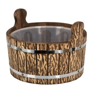 Шайка 10 л с пластиковой вставкой (искусственно состаренное) ЛИПА Банные штучки