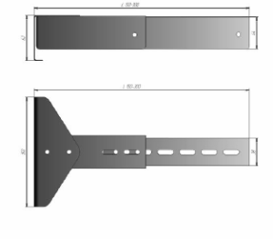 Кронштейн универсальный телескопический 380 - 700 мм (штанга регулируемая)  (9)