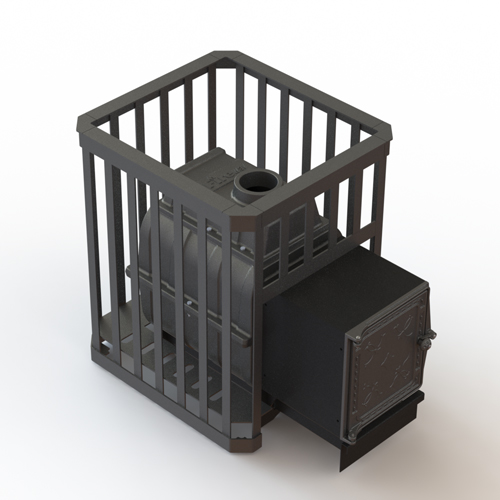 Печь-каменка  чугунная PAROVAR 24 СЕТКА КОВКА дверца 211 (14 - 24 м.куб)