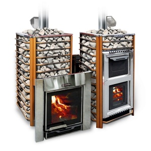 Печь-каменка ЕРМАК ЛЮКС 36 СЕТКА INOX 304 5мм дверца ПАНОРАМА (26 - 38 м.куб)