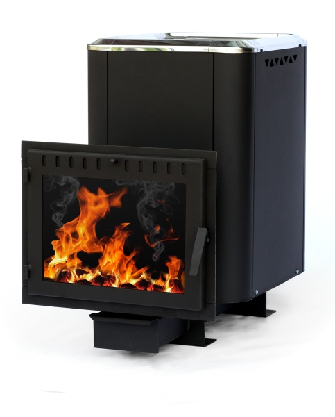 Печь-каменка  чугунная СИБИРЬ 24 конвекционная дверца ПАНОРАМА (12 - 24 м.куб)