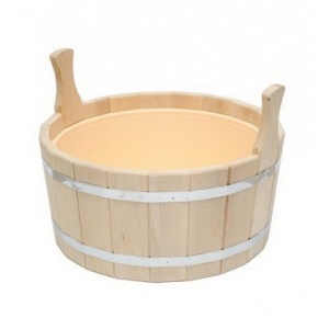 Шайка 15 л двуручная с пластиковой вставкой ЛИПА