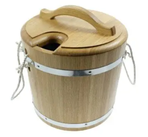 Запарник 14 л с пластиковой вставкой с крышкой лак, КЕДР (ПРЕМИУМ)