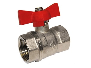 Кран шаровой DN-20 СТАНДАРТ 230 НИКЕЛЬ бабочка ВхВ ГАЛЛОП