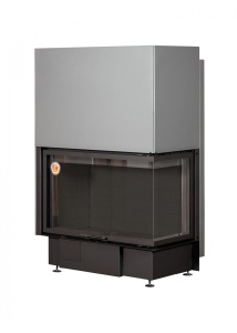 Топка ДЕЛЬТА 1000RB два стекла правая d = 250 мм черный шамот (18 кВт) Экокамин (TDN1000RB)